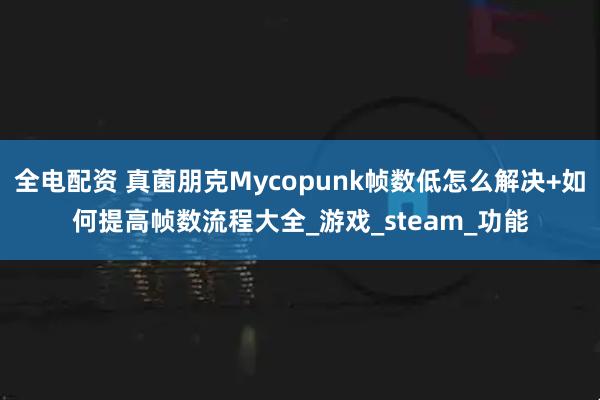 全电配资 真菌朋克Mycopunk帧数低怎么解决+如何提高帧数流程大全_游戏_steam_功能